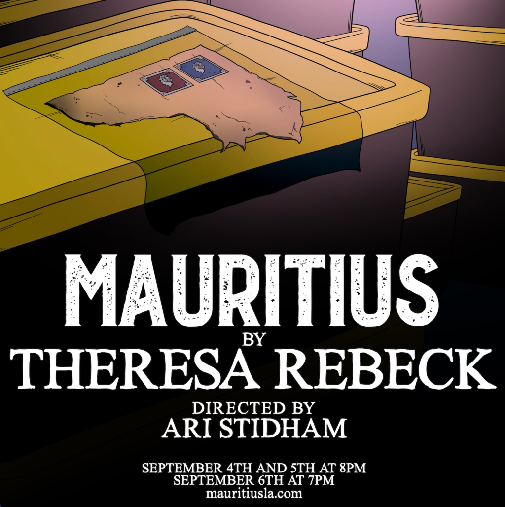 A review of Ari Stidham’s and Synthetic Unlimited’s “Mauritius,” written by Theresa Rebeck and directed by Ari Stidham.