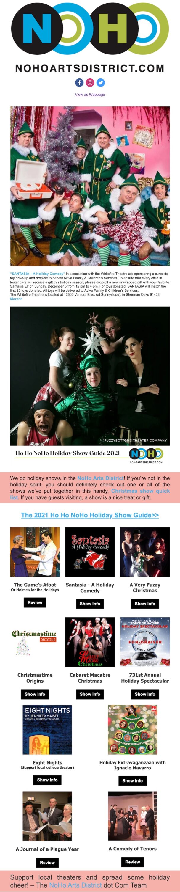 Ho Ho NoHo Holiday Show Guide and Toy Drive - Get in the holiday spirit and support local theater!