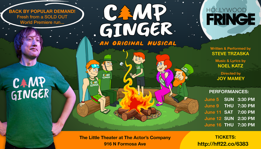 A NoHo Arts theatre review of “Camp Ginger,” written and performed by Steve Traska, and directed by Joy Mameyat this year’s Hollywood Fringe Festival. 