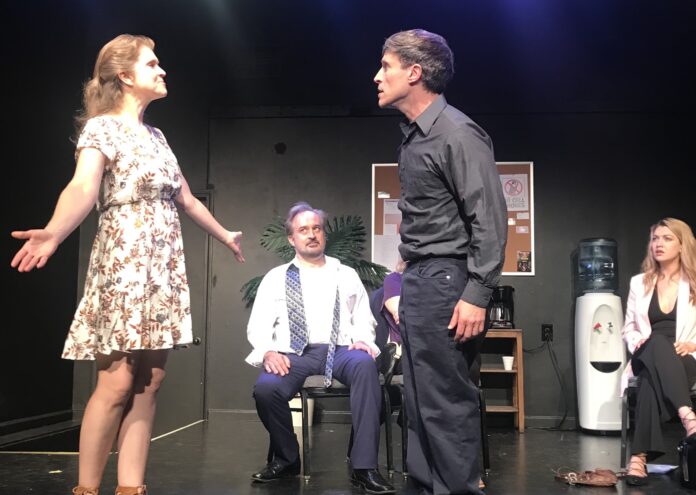 A NoHo Arts theatre review of Skypilot Theatre Company’s “A Funny Thing Happened on the Way to Divorce,” written by Jeff Gould, directed by Marc Antonio Pritchett and running at Two Road Theatre through September 11.