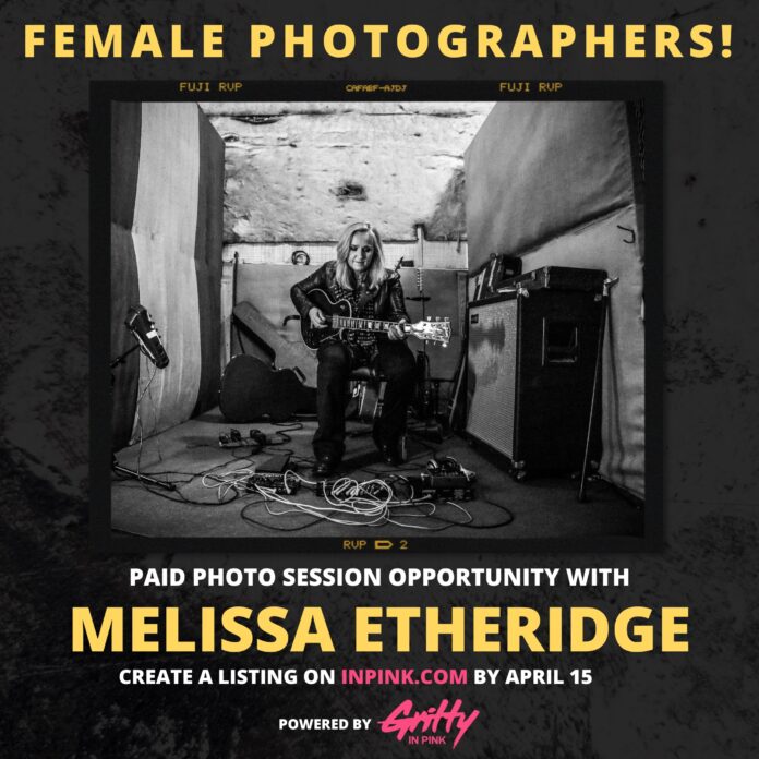 Calling all female photographers! Gritty in Pink is teaming up with Melissa Etheridge to find one talented photographer to shoot her next press and live photos at her L.A. show on April 22. 