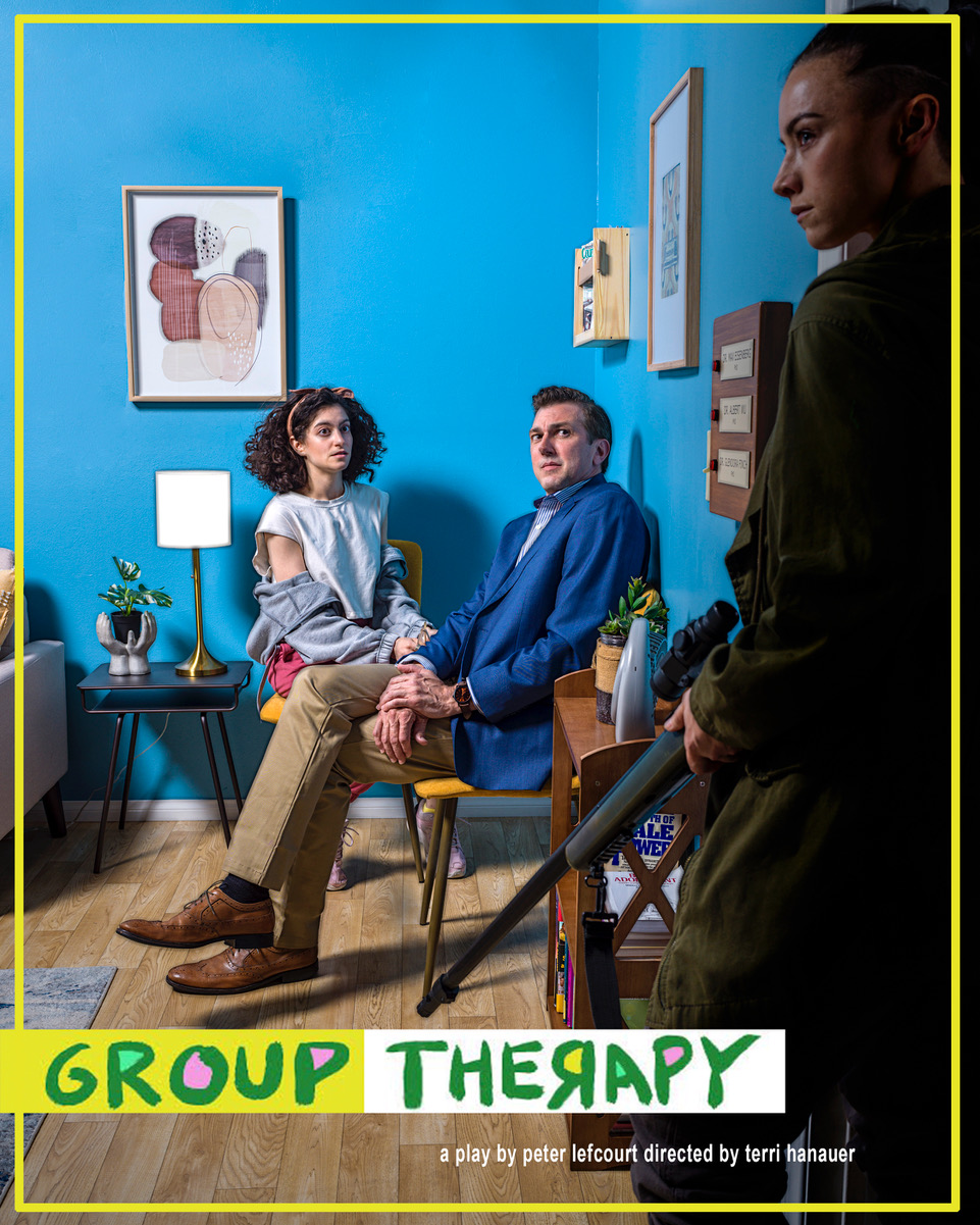 A NoHo Arts theatre review of Sweet Talk Productions’ “Group Therapy” wy Peter Lefco, directed by Terri Hanauer and running through August 20 at Theatre 68 Arts Complex.