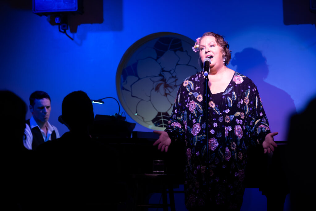 A NoHo Arts theatre review of “Ms Tucker Will See You Now” with writer-performer Laurel Meade and pianist Gregory Nabours at the monthly performances through 2023 at the Gardenia Supper Club.