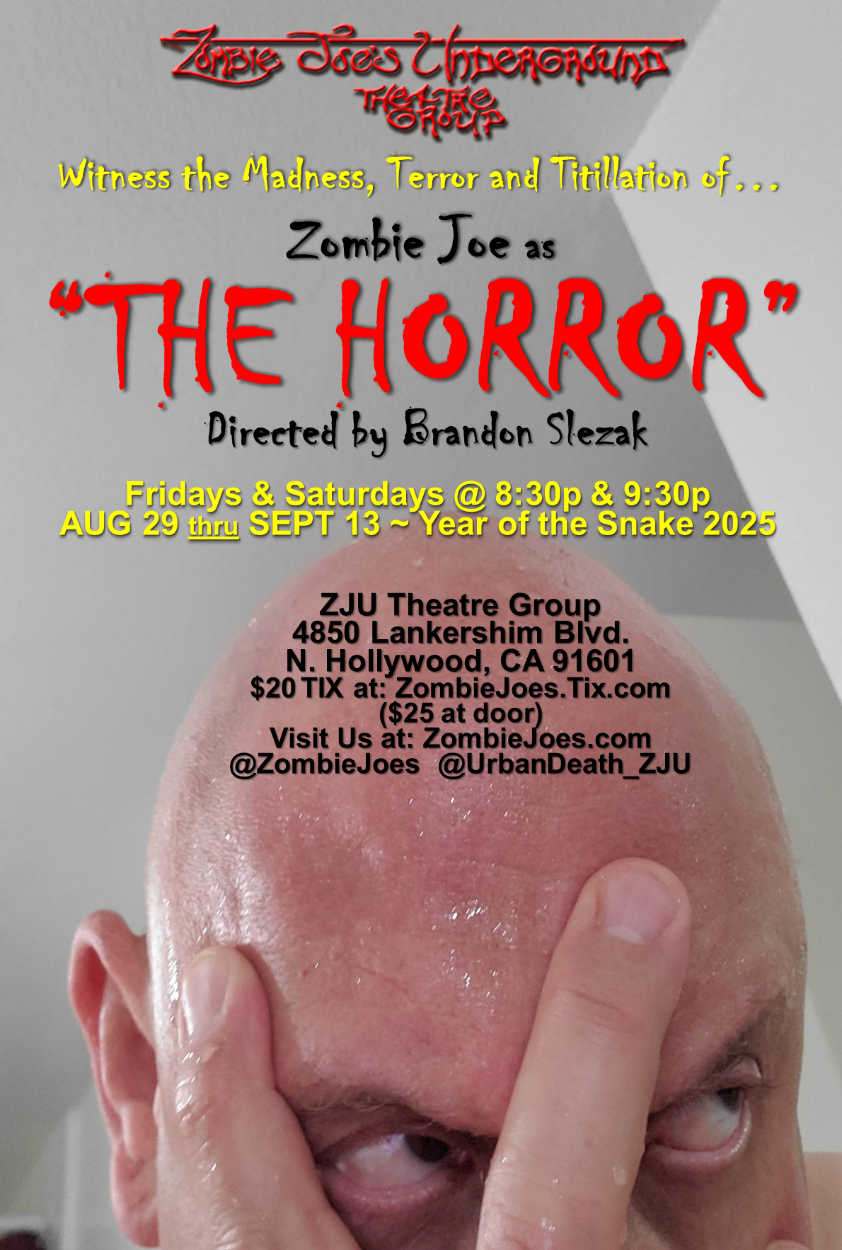 ZombieJoe TheHorror ZJU Aug29 Sept 13 2025 Postcard