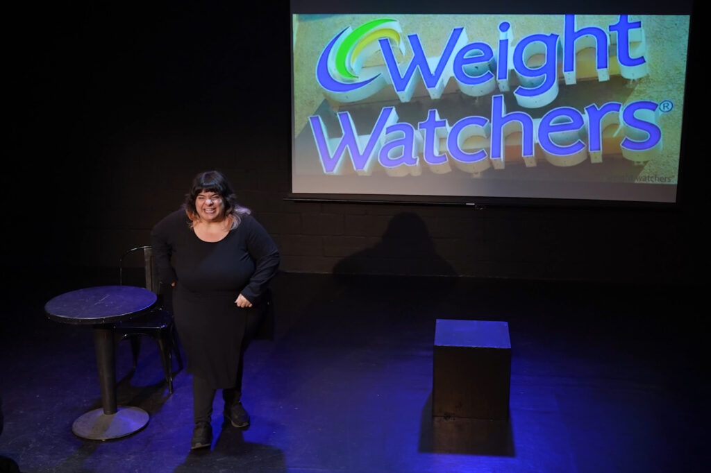 Mom Are You There — Mary Basmadjian delivering a comedic beat