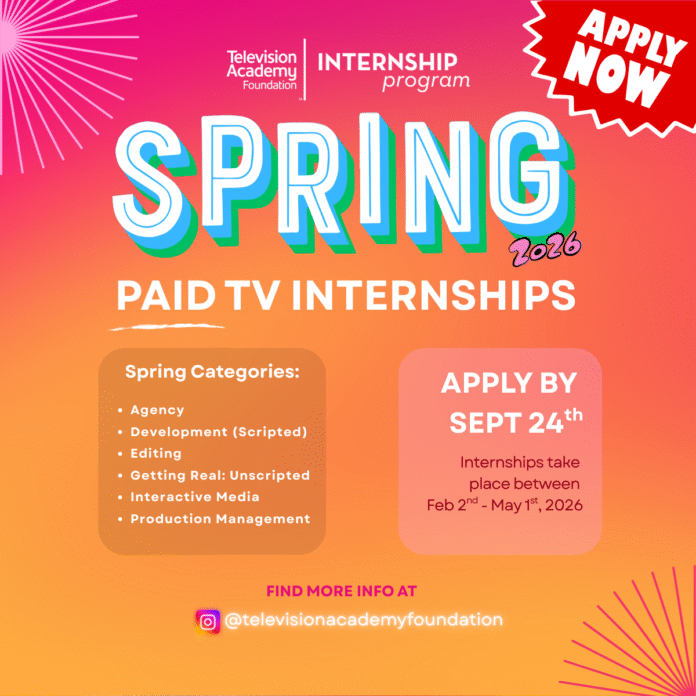 The Television Academy Foundation Internship Program SPRING 2026.