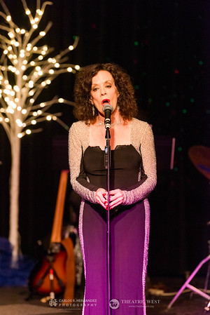 Solo vocalist sings during Theatre West’s A Sleighful of Songs holiday concert