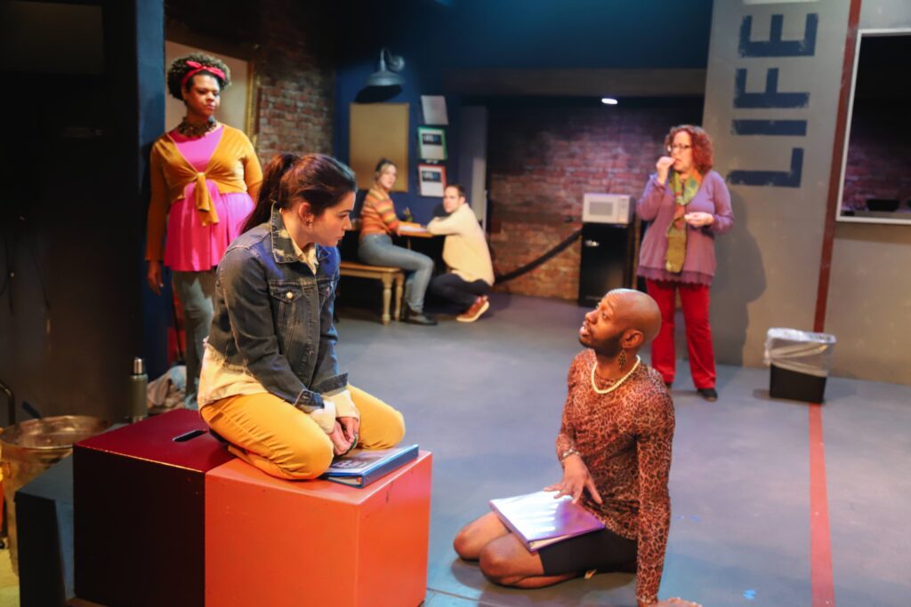 Ensemble cast of Lifeline in immersive North Hollywood theatre production.