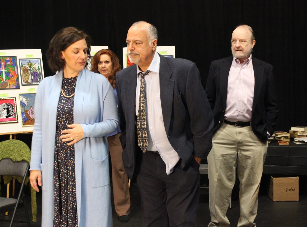 Here Be Dragons review – ensemble cast scene at Whitefire Theatre