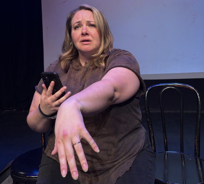 Marissa Fennell in an emotional scene from It’s All a Joke at Solofest 2026