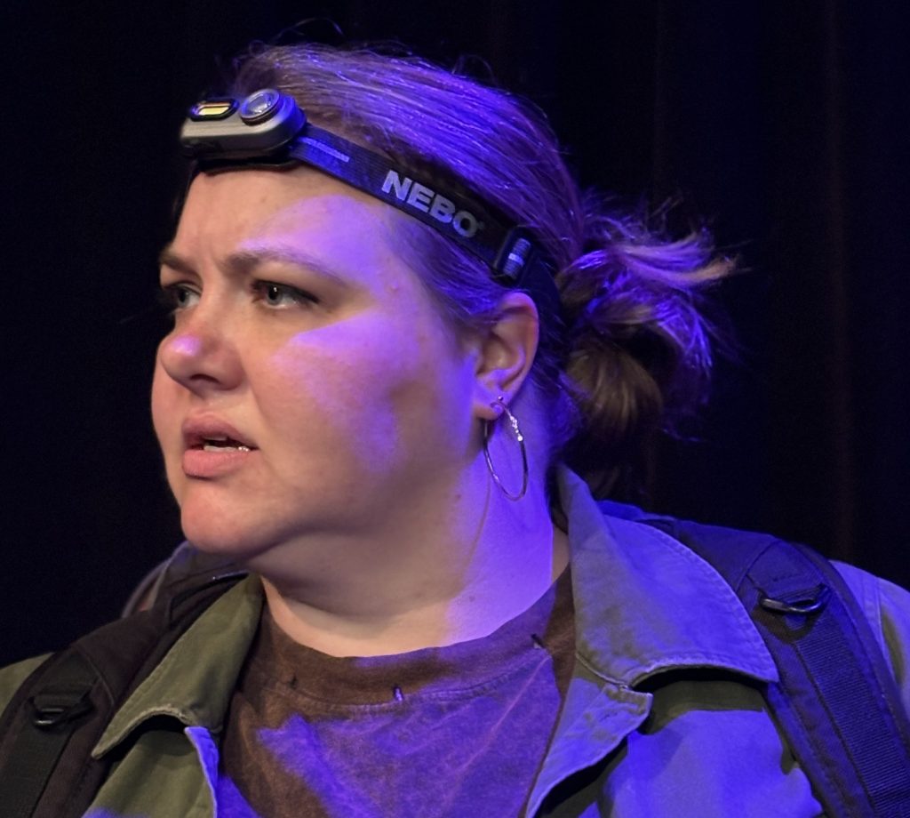 Marissa Fennell in character during It’s All a Joke at Whitefire Theatre