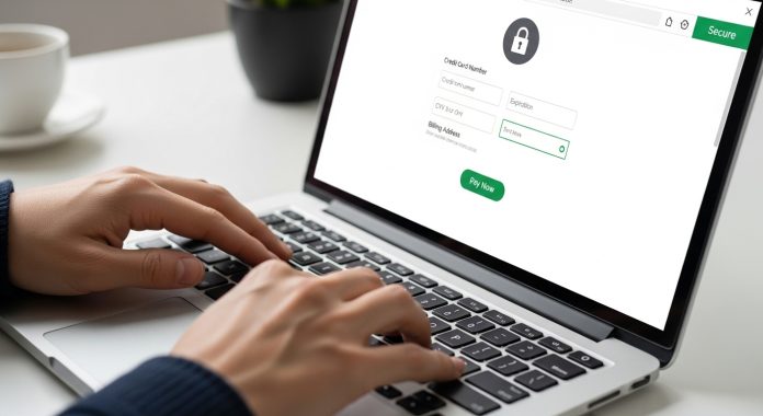 Checking payment security before using a trusted online casino site.