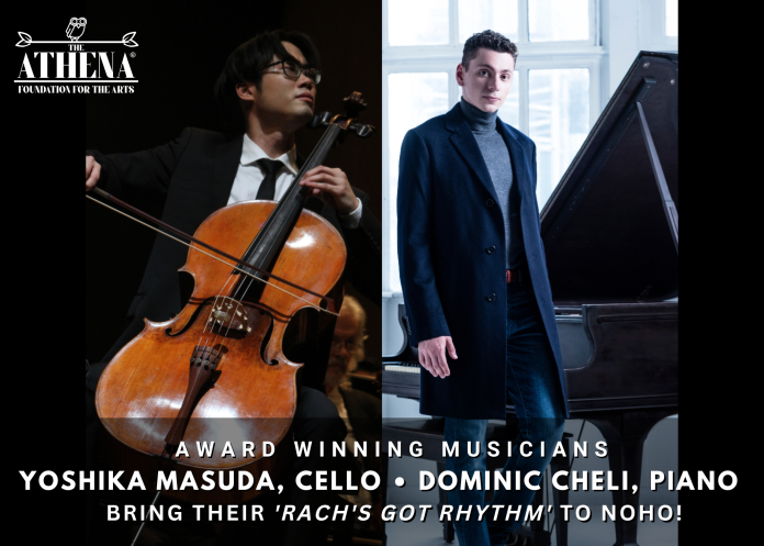 Masuda Cheli Cello and Piano Duo bring Rach’s Got Rhythm concert featuring Rachmaninoff to NoHo Arts District March 2026
