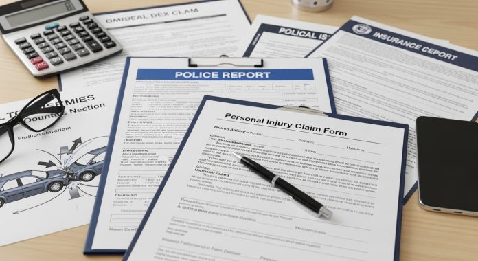 Albuquerque car accident attorney reviewing documents for an injury claim