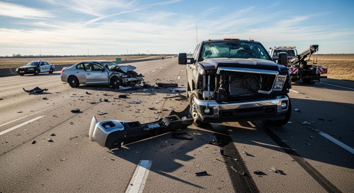 Accident lawyers in San Antonio handling major car crash on highway involving multiple vehicles