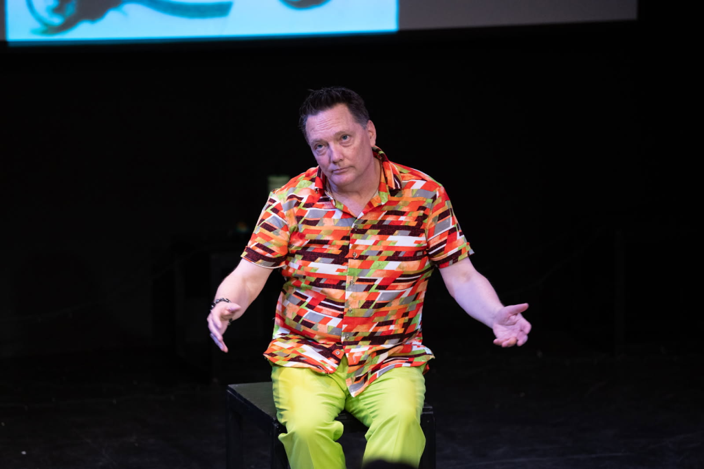 Michael-Shaun Hennessey in Searching for Robert Hennessey solo show at Whitefire Theatre