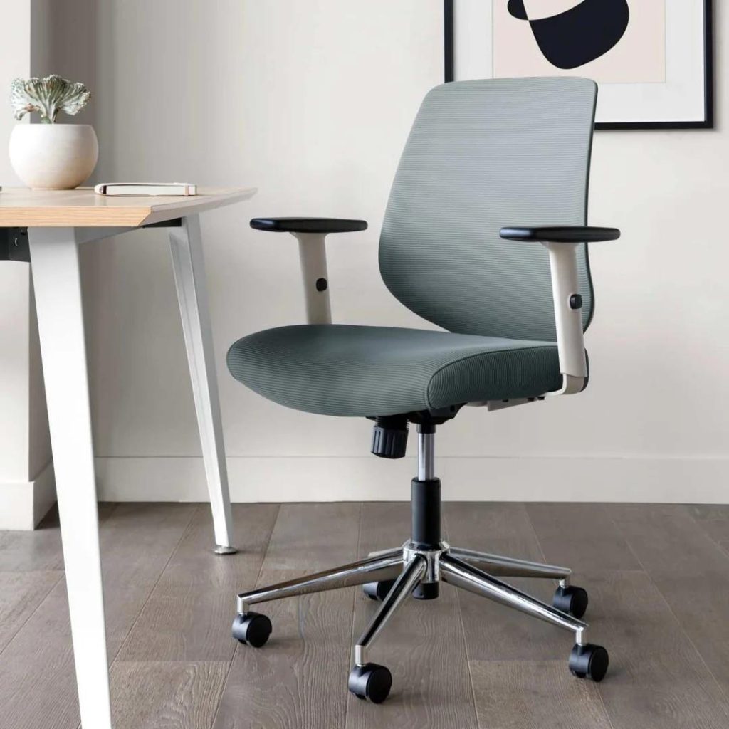 ergonomic office chair at desk for comfortable workspace setup