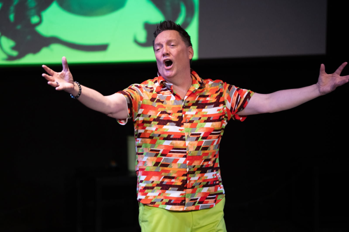 Michael-Shaun Hennessey performing solo show Searching for Robert Hennessey at Solofest