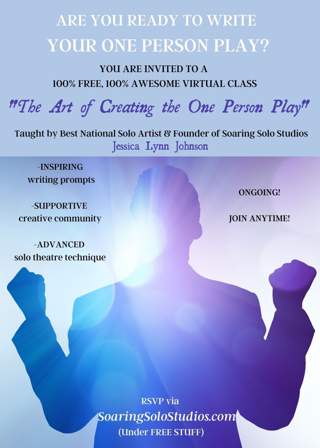 solo theatre class one person play writing and creative development workshop