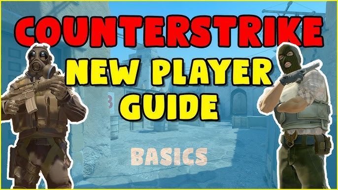 Counter-Strike new player guide thumbnail showing beginner basics with two characters ready for combat
