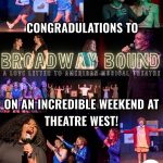 Broadway Bound! A Love Letter to American Musical Theatre cast members performing musical numbers onstage at Theatre West in North Hollywood during the hit Broadway Bound concert event celebrating iconic Broadway songs and musical theatre classics.