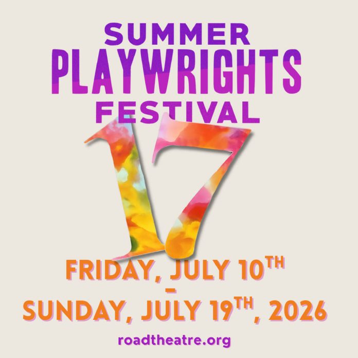 Summer Playwrights Festival SPF17 poster announcing The Road Theatre Company's 17th annual festival in North Hollywood from July 10 to July 19, 2026.