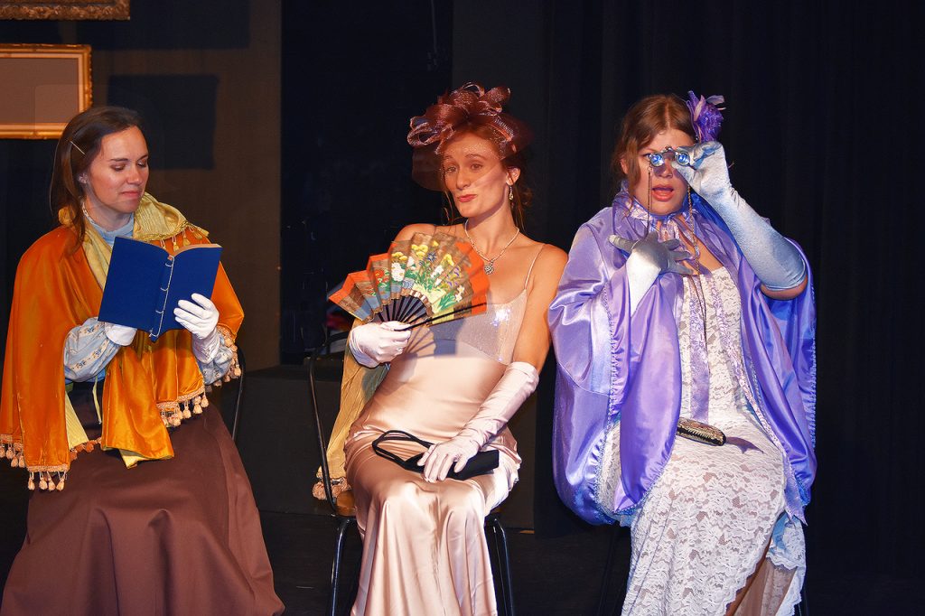 Mary Cassatt works alongside fellow painters in a studio scene from Theatre West's production of Cassatt.