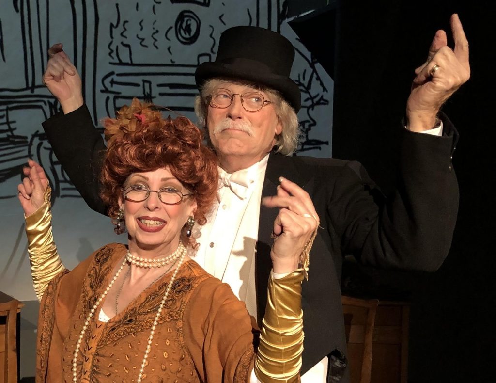 Evelyn Rudie and Chris DeCarlo perform in Santa Monica Playhouse's long-running production of Aleichem Sholom.