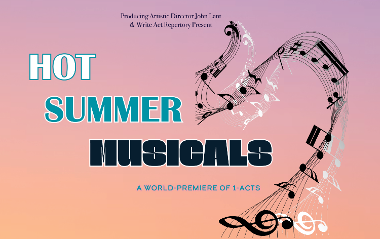 HOT SUMMER NIGHTS - THE MUSICALS 2026 poster for Write Act Repertory featuring six world premiere one-act musicals at the Brickhouse Theatre in North Hollywood.