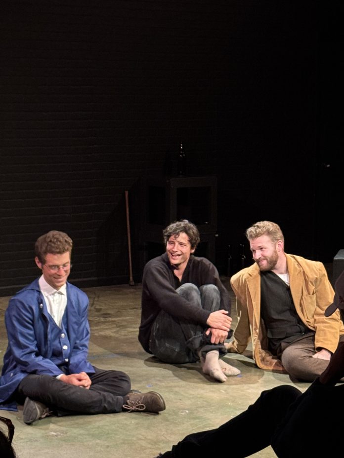 Cast of We Are All Burning takes the stage during a performance at the 2026 Hollywood Fringe Festival.