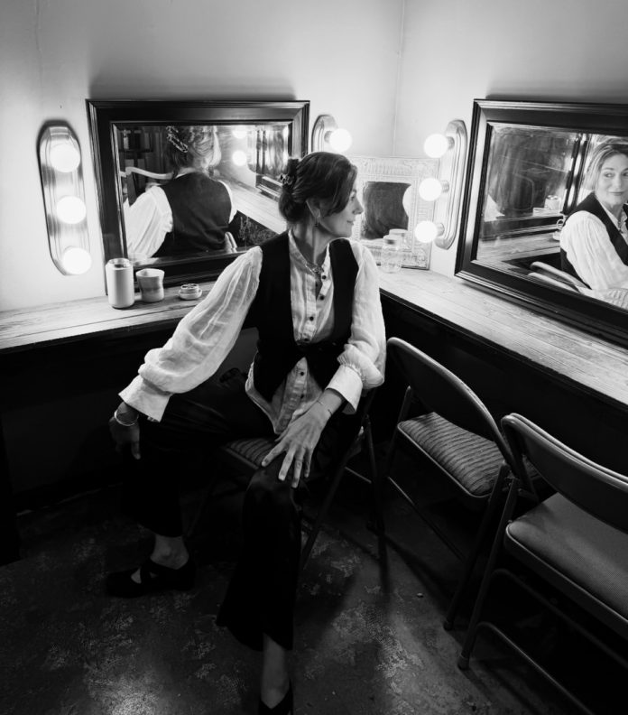Tracey Yarad backstage during All These Pretty Things, her acclaimed one-woman musical at the 2026 Hollywood Fringe Festival.