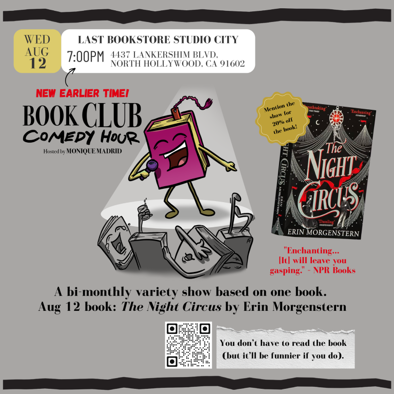 Book Club Comedy Hour square socials Aug 26 768x768