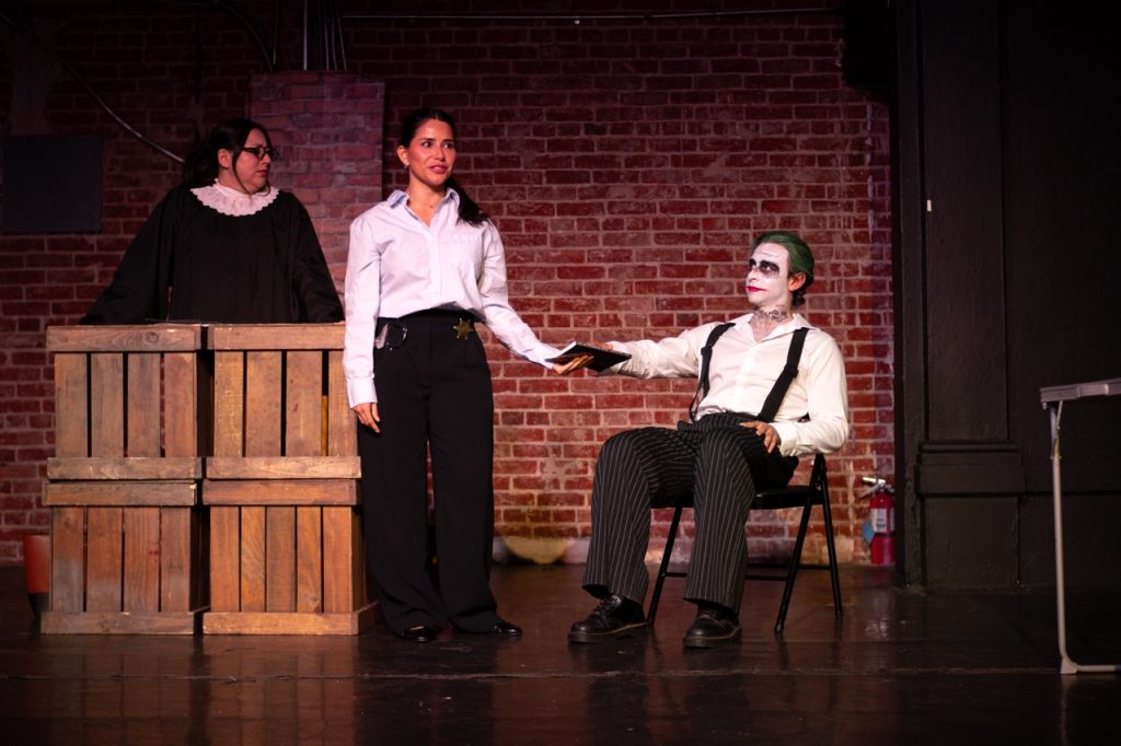The Joker takes the witness stand in Case Closed??, the Lee Strasberg Theatre & Film Institute's Hollywood Fringe production.