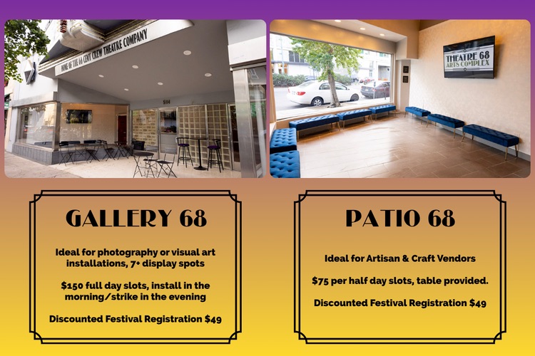 Theatre 68 Arts Festival Gallery 68 and Patio 68 artist and vendor spaces.