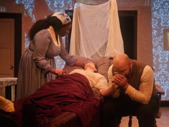 Cast members perform an emotional bedside scene in Yellow Plague from Hot Summer Nights – The Musicals by Write Act Repertory.