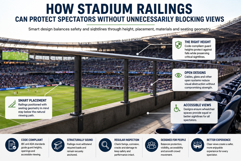 How Stadium Railings Can Protect Spectators Without Unnecessarily Blocking Views