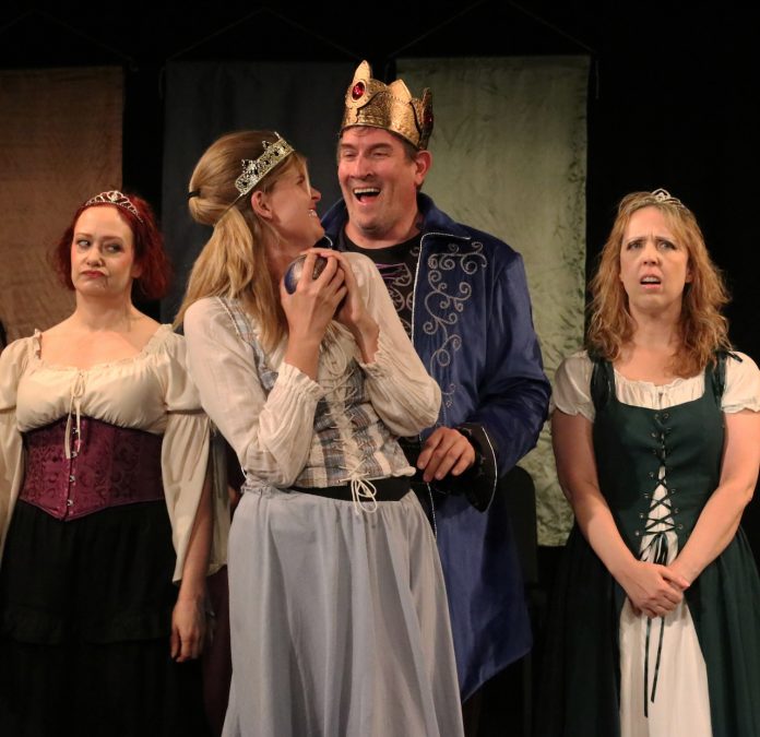 IMG_0064 Cast members perform a fairy-tale scene in ELATE’s This Is Where We Came In at the Lincoln Stegman Theatre.