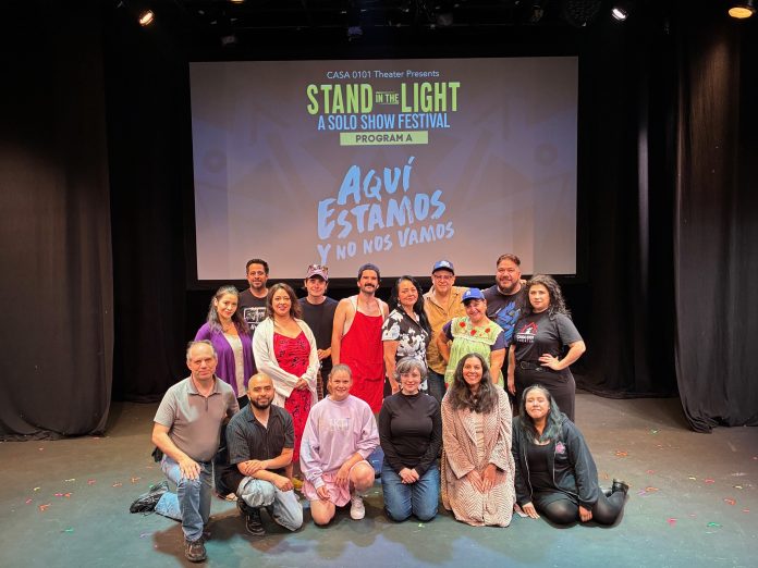 Photo 1 - The Cast and Crew of Program A - Photo by Steve Moyer Public Relations Cast and crew of Program A of Casa 0101’s Stand in the Light: A Solo Show Festival.