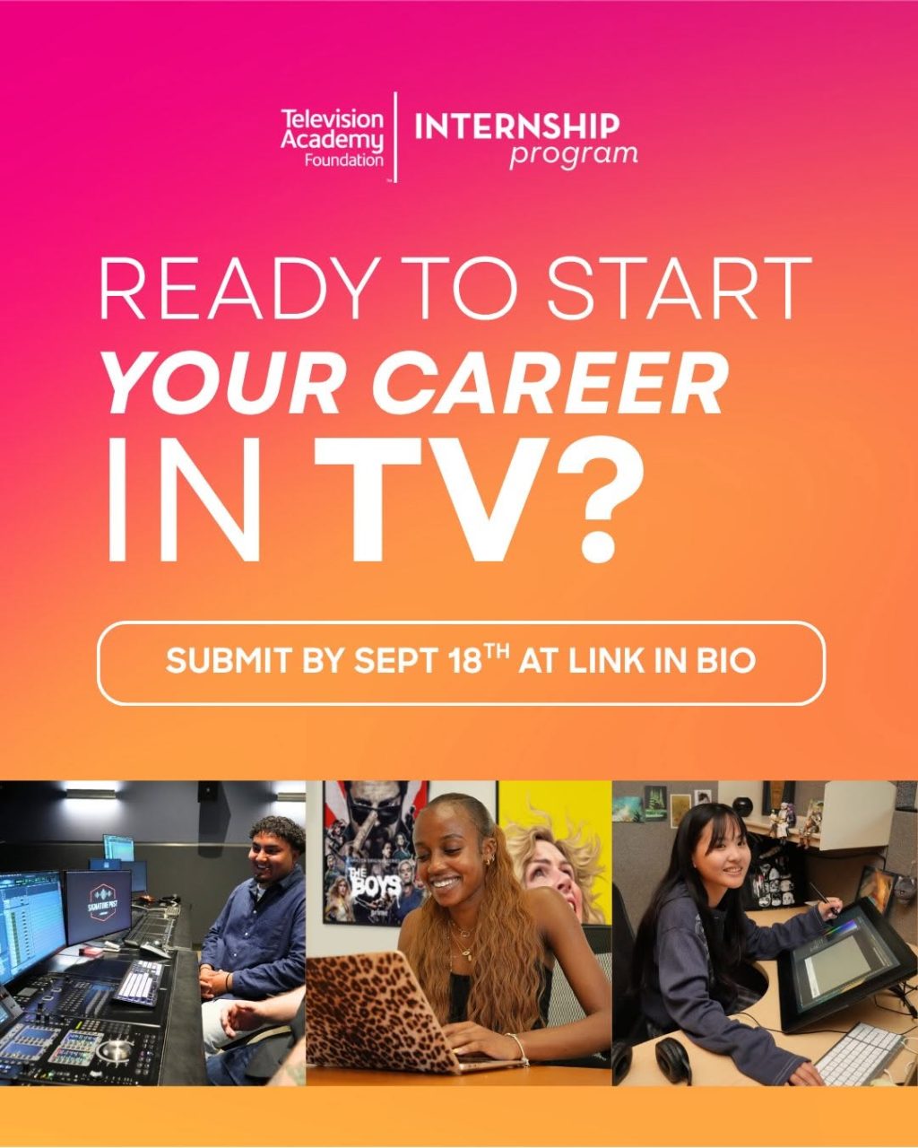 Television Academy Foundation Spring 2027 Internship Program invites students to start their careers in television.