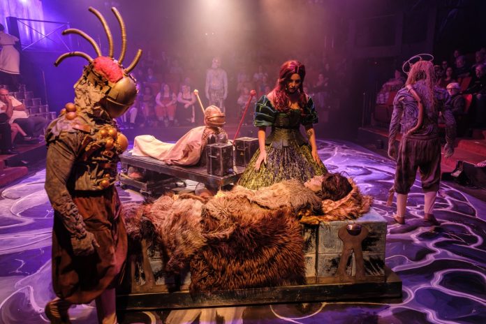 A dramatic laboratory scene from Frankenstein: Resurrection at Nocturne Theatre