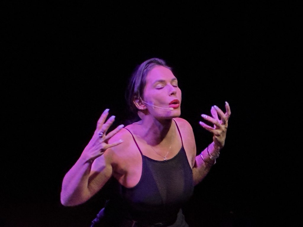 Christiana Leucas in the World Premiere of “Confessions of A Sexy Latina Exorcist,” written by Josefina López, directed by April Ibarra, a play presented in Program D “Latinos-R-Us,” part of the World Premiere of STAND IN THE LIGHT, A Solo Show Festival, presented by CASA 0101 Theater, August 21 – September 13, 2026, www.casa0101.org