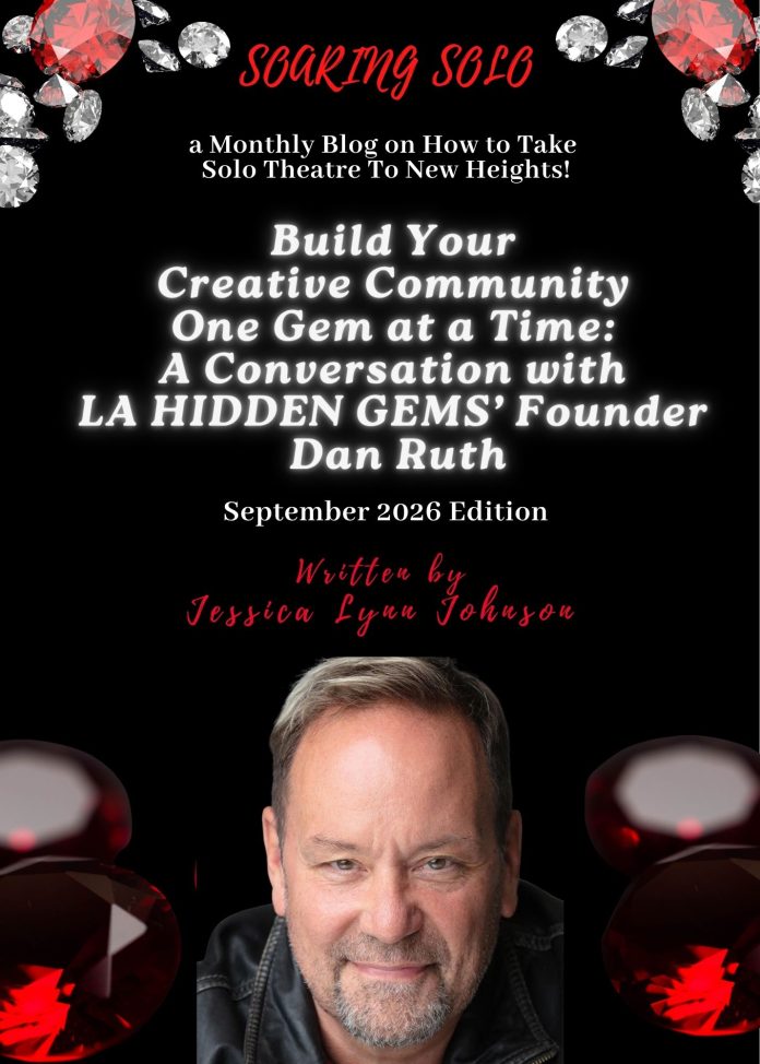oaring Solo September 2026 graphic featuring LA Hidden Gems founder Dan Ruth and the title Build Your Creative Community One Gem at a Time.