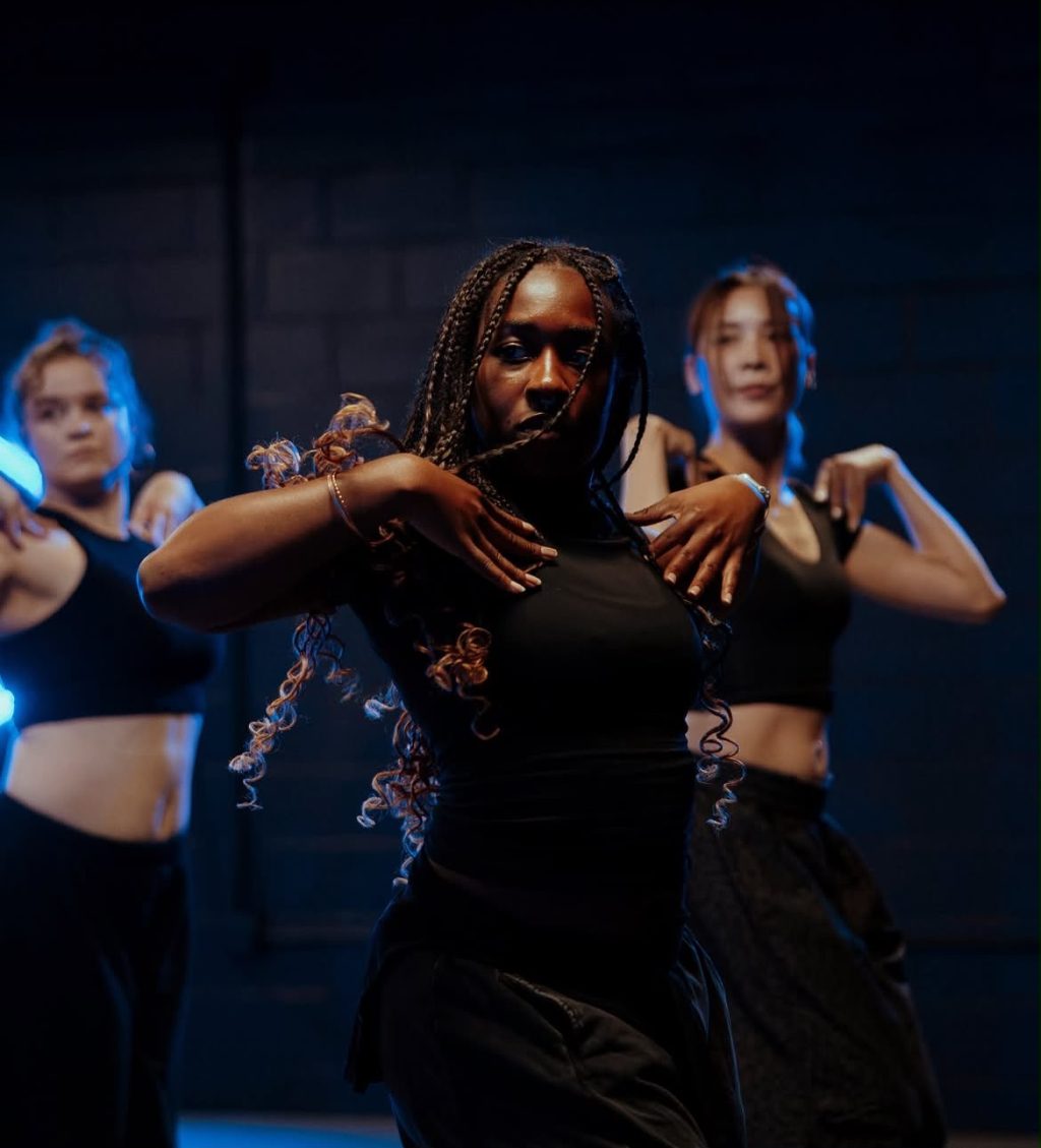 Hamilton Haus dancers performing choreography during a studio rehearsal.