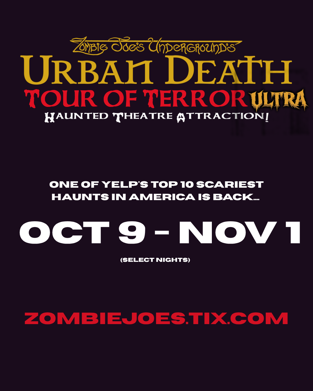 UrbanDeathTourOfTerrorUltra ZJU Oct9 Nov1 2026 Pic1