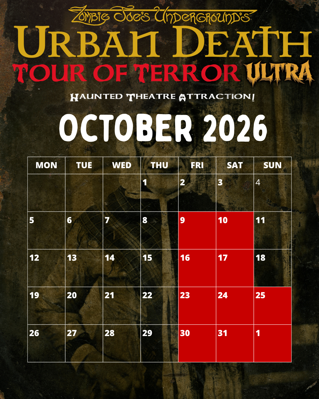 UrbanDeathTourOfTerrorUltra ZJU Oct9 Nov1 2026 Pic2 Calendar